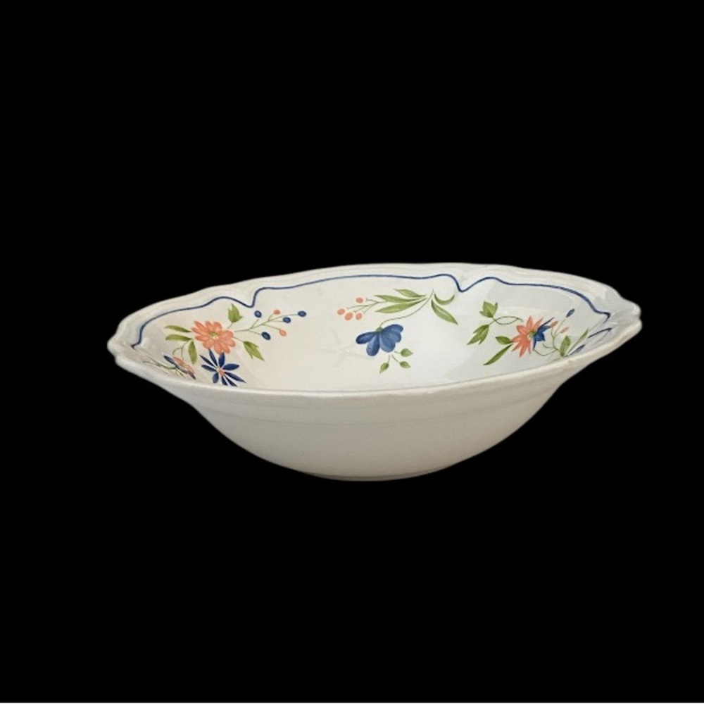 Vintage Country French Ironstone Floral Serving Bowl